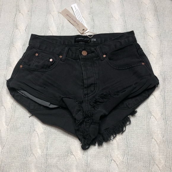 Mustard Seed Pants - 🆕 Black Cut Off / Rolled Up Fringe Shorts